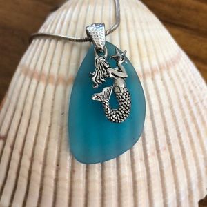 Mermaid and beach glass necklace 🧜‍♀️